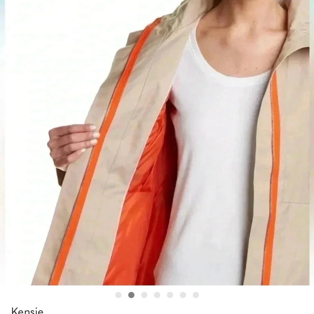 Kensie Light Beige Rain ☔️ Zip-Front Jacket - Picture 2 of 8